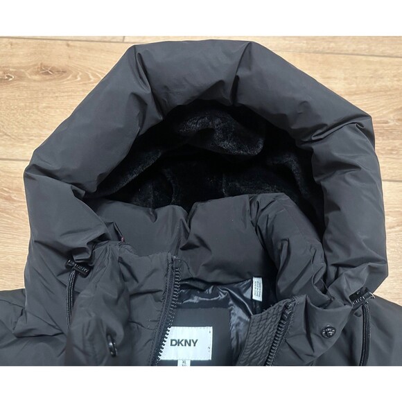 Women’s DKNY Heavy Puffer Parka Long Coat Jacket Black XL EUC! - Picture 8 of 15
